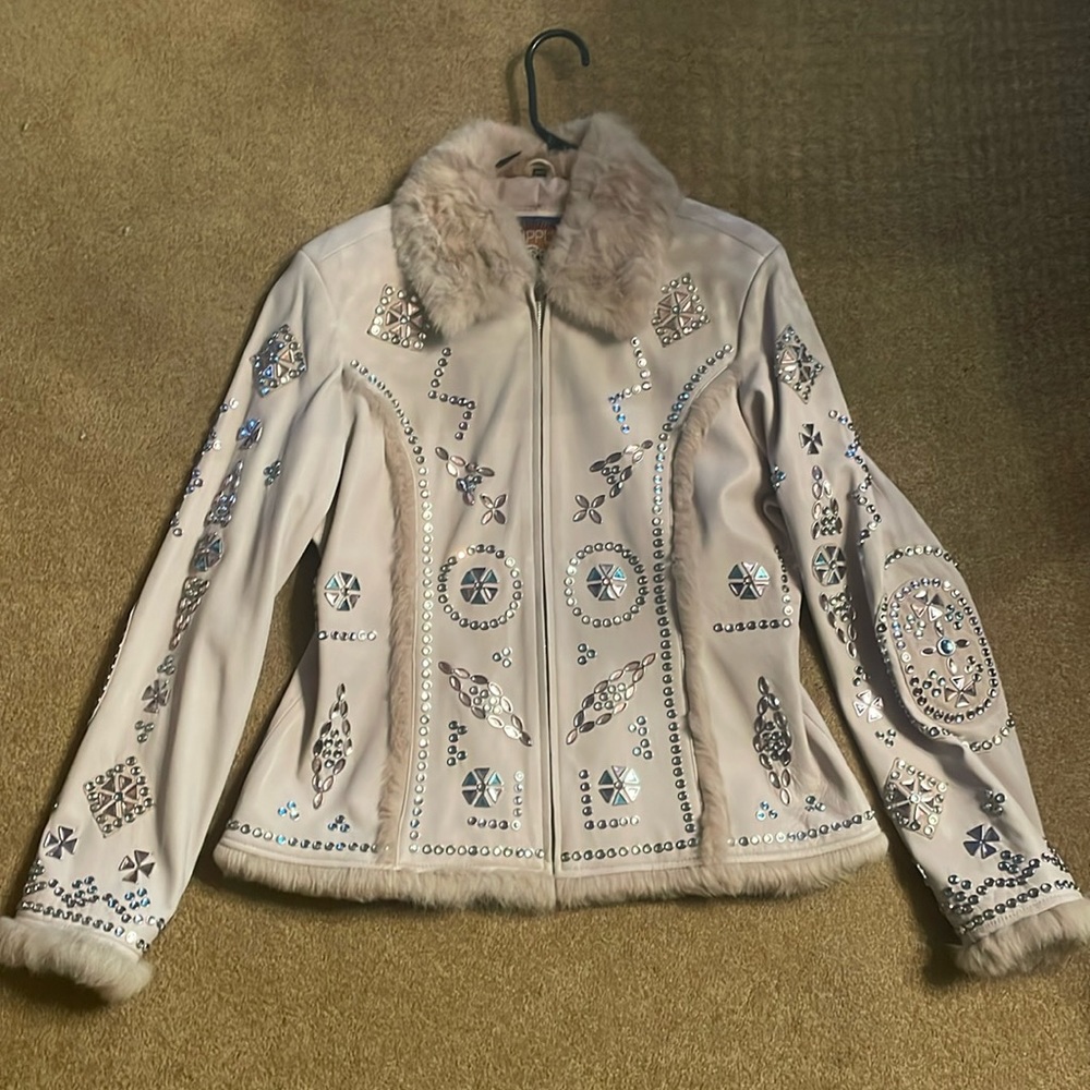 Cripple Creek NFR ready gemstone /rhinestone jacket double sided gems on sleeves